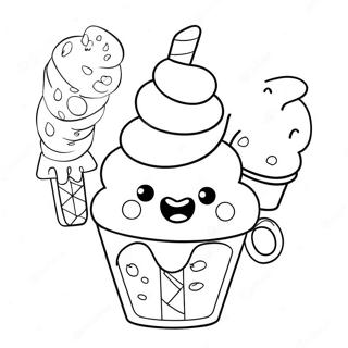 Ice Cream Peppa Pig Coloring Pages