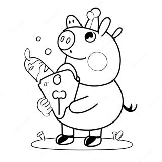 Ice Cream Peppa Pig Coloring Pages