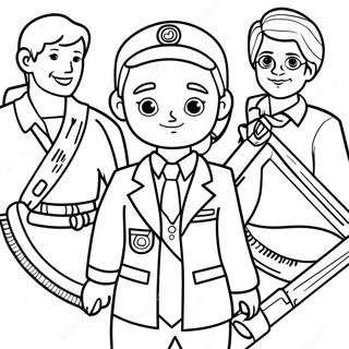 Diverse Career Day Characters Coloring Page 92300-31976