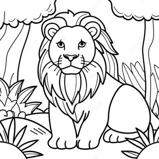 Majestic Lion In The Jungle Coloring Page 92324-31985