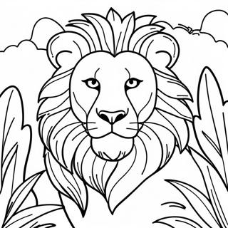 Majestic Lion In The Jungle Coloring Page 92324-31986