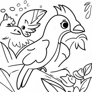 Colorful Tropical Birds Coloring Page 92325-31990