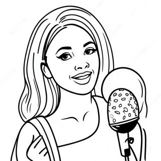 Cute Selena With A Microphone Coloring Page 92557-32165