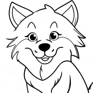 Playful Wolf Anime Coloring Page 92663-32258