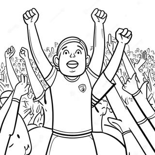 World Cup Fans Cheering Coloring Page 92740-32319