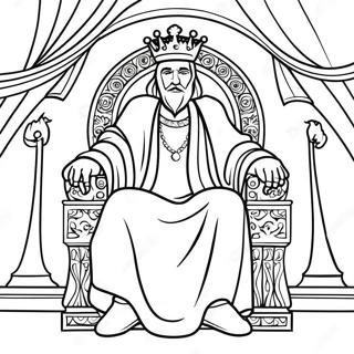 Majestic King On Throne Coloring Page 92838-32386