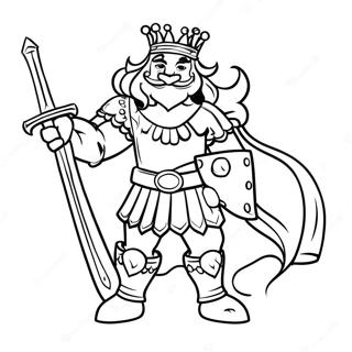 Brave King With Sword Coloring Page 92839-32389