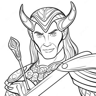 Loki With Magical Staff Coloring Page 92891-32432