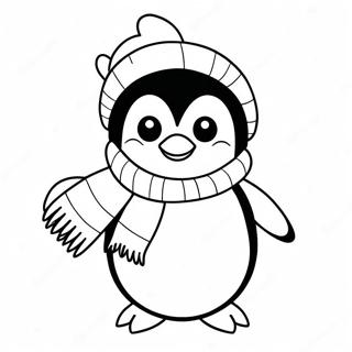 Adorable Christmas Penguin Coloring Page 92970-32494
