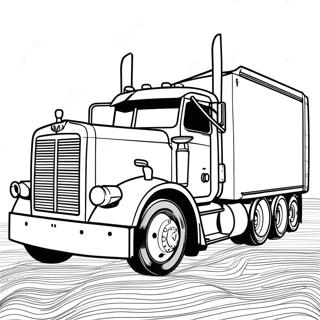 Vintage Peterbilt Semi Truck Coloring Page 93069-32565