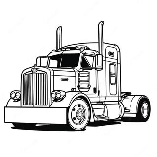 Vintage Peterbilt Semi Truck Coloring Page 93069-32568