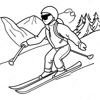 Skiing Adventure Coloring Page 93429-32841