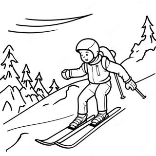 Skiing Adventure Coloring Page 93429-32842