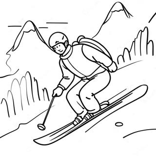 Skiing Adventure Coloring Page 93429-32843