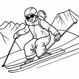 Skiing Adventure Coloring Page 93429-32844