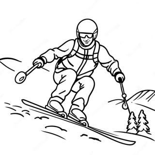 Snowy Mountain Skiing Coloring Page 93430-32846