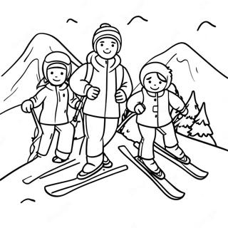 Skiing Family Fun Coloring Page 93431-32849