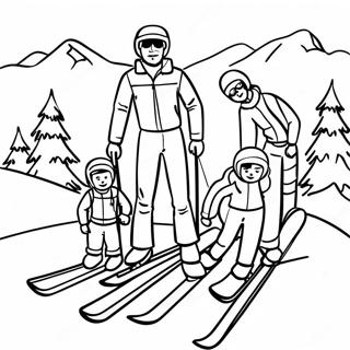 Skiing Family Fun Coloring Page 93431-32850