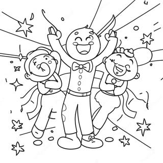Cheerful New Years Celebration Coloring Page 93561 32953