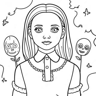 Creepy Wednesday Addams Coloring Page 93611-32985