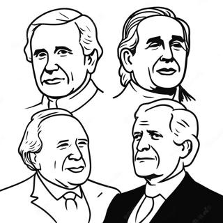 Presidents In Action Coloring Page 93666-33037
