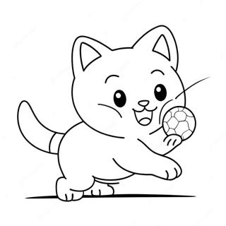 Playful Anime Cat Chasing A Ball Coloring Page 93689-33049