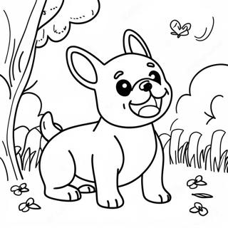 Playful Frenchie In The Park Coloring Page 93740-33091