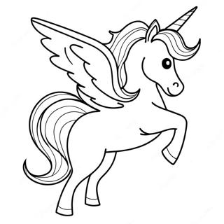 Flying Unicorn With Flowing Mane Coloring Page 93896-33213