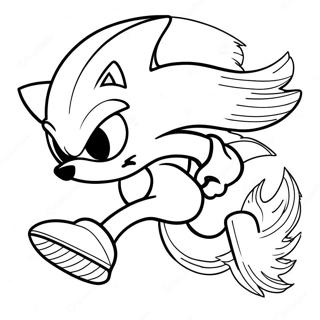 Silver Sonic Running Fast Coloring Page 93947 33249