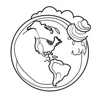 Earth With A Rainbow Coloring Page 9395-494