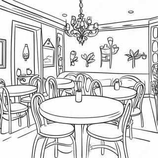 Cozy Restaurant Interior Coloring Page 93997-33285