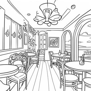 Cozy Restaurant Interior Coloring Page 93997-33286