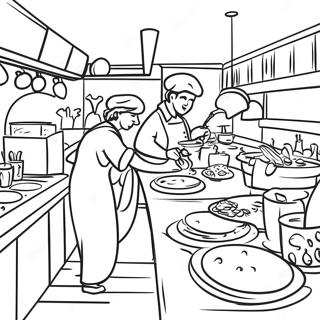 Busy Restaurant Kitchen Coloring Page 93998-33290