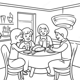 Family Friendly Restaurant Scene Coloring Page 93999-33295