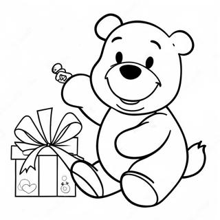 Festive Winnie The Pooh With Gifts Coloring Page 94022-33305