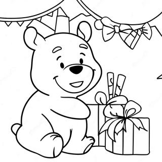 Festive Winnie The Pooh With Gifts Coloring Page 94022-33306