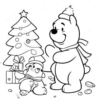 Winnie The Pooh And Friends Christmas Celebration Coloring Page 94024-33313
