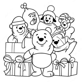Winnie The Pooh And Friends Christmas Celebration Coloring Page 94024-33315