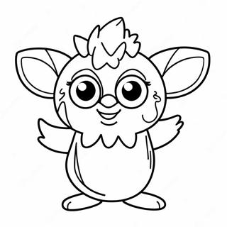 Happy Furby Dancing Coloring Page 94101-33372