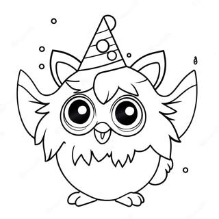 Furby In A Party Hat Coloring Page 94103-33379