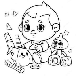 Playful Bebefinn Playing With Toys Coloring Page 94129-33399