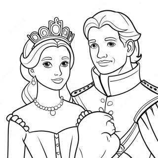 Charming Prince And Beautiful Princess Coloring Page 94153 33409