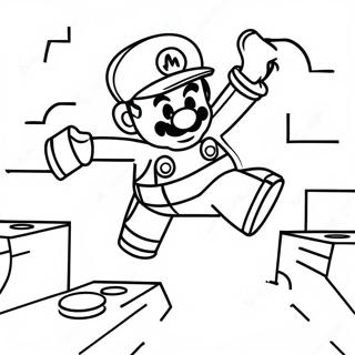 Lego Mario Jumping Over Obstacles Coloring Page 94384-33661