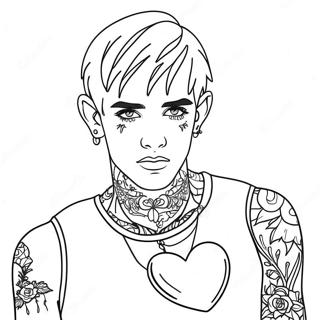 Lil Peep With Heart Tattoo Coloring Page 94409 33818