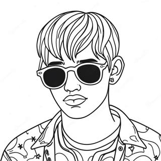 Lil Peep In Cool Sunglasses Coloring Page 94410 33681