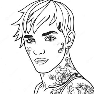 Lil Peep With Colorful Hair Coloring Page 94412 33691