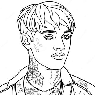 Lil Peep With Colorful Hair Coloring Page 94412-33829
