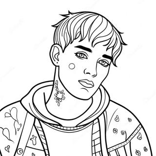 Lil Peep With Colorful Hair Coloring Page 94412-33831