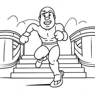 Rocky Running Up The Steps Coloring Page 94437-33706