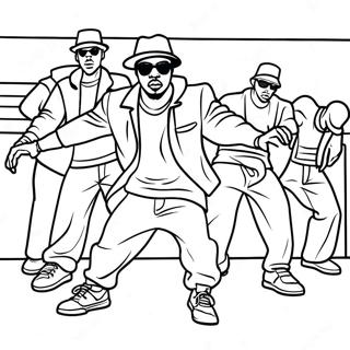 Hip Hop Gangster Dancing Coloring Page 94488-33867